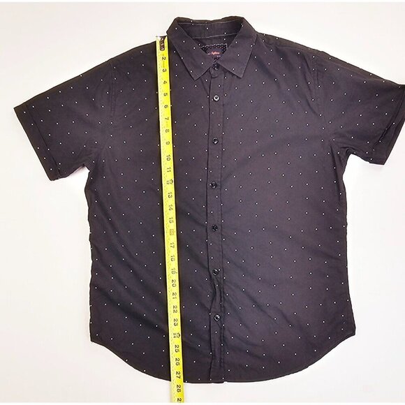 Gentlemen's Outfitters Size Medium Men Black White Polka Dots Short Sleeve Shirt - Picture 8 of 9